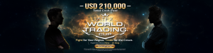 ATFX World Trading Cup promotion featuring a USD 210,000 total cash prize pool, regional trading competition and registration open until 14 August.