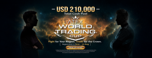 ATFX World Trading Cup promotion featuring a USD 210,000 total cash prize pool, regional trading competition and registration open until 14 August.